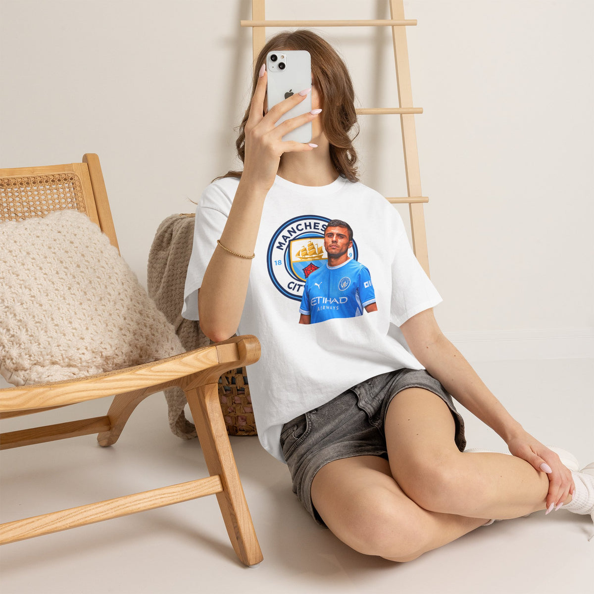 Rodri Manchester City Legend Football Tee — Player Portrait Soccer Shirt