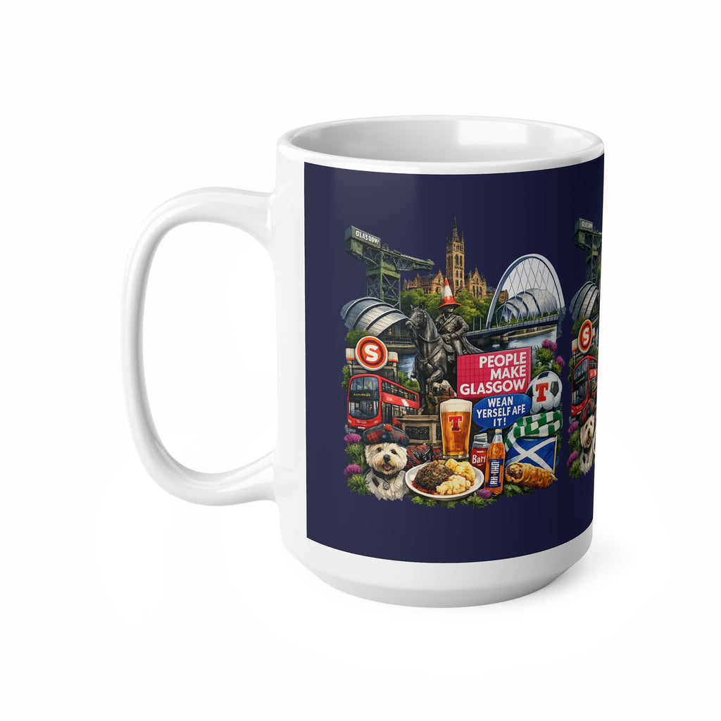 Glasgow Landmarks Ceramic Mug — People Make Glasgow Collage, 11oz & 15oz