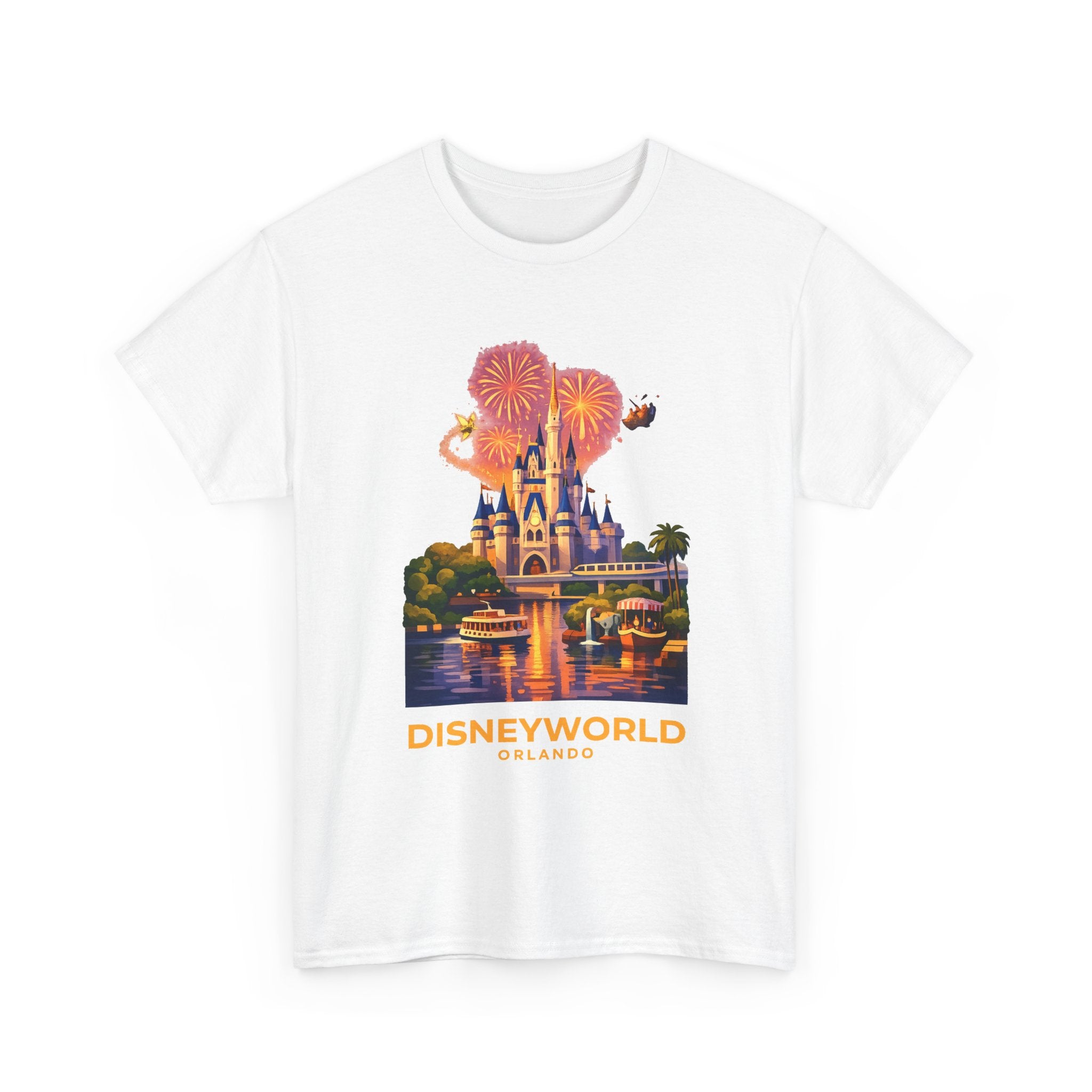 Disney World Castle Orlando Fireworks Cotton T‑Shirt