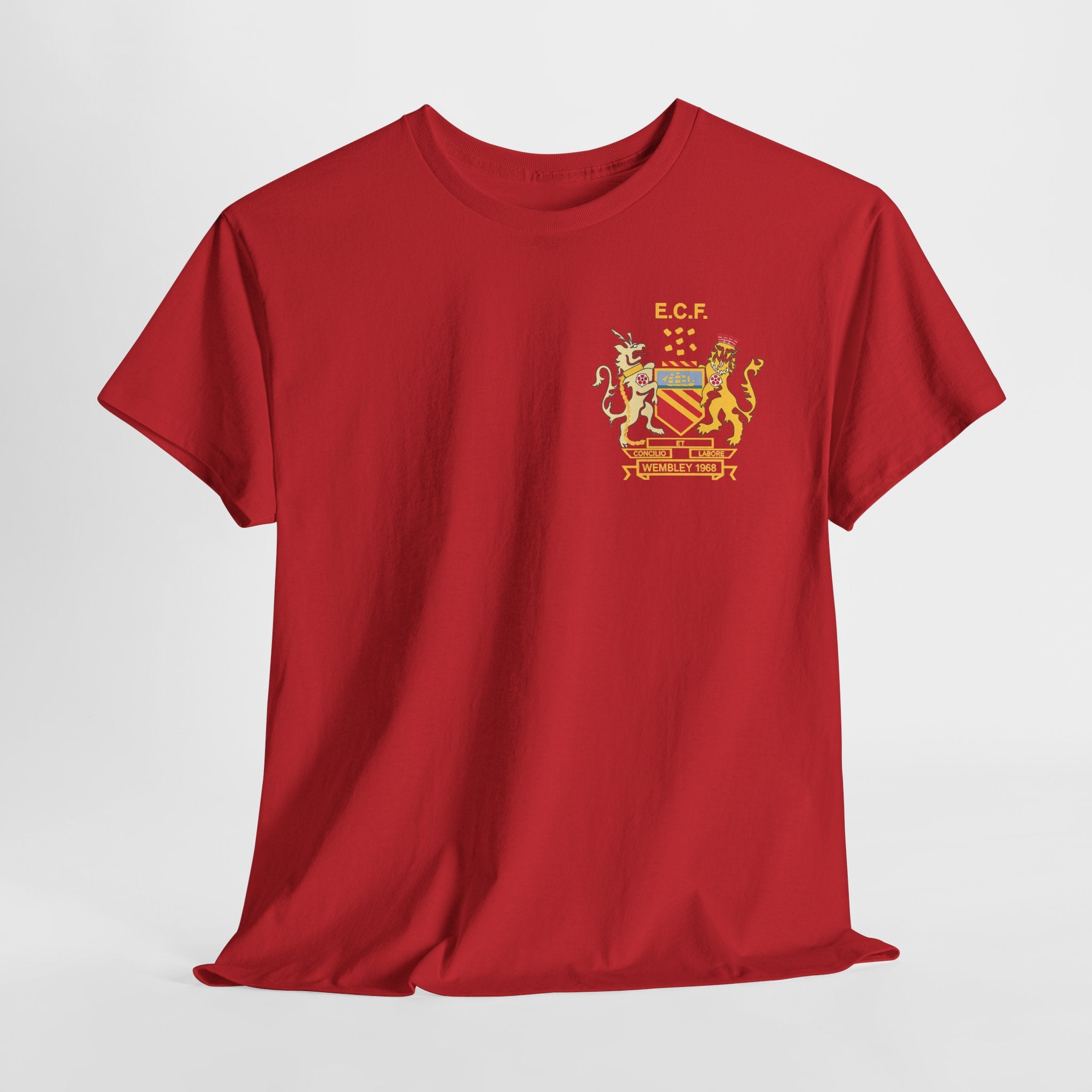 Manchester United Wembley 1968 Heraldic Crest Tee — Vintage Coat of Arms Chest Print