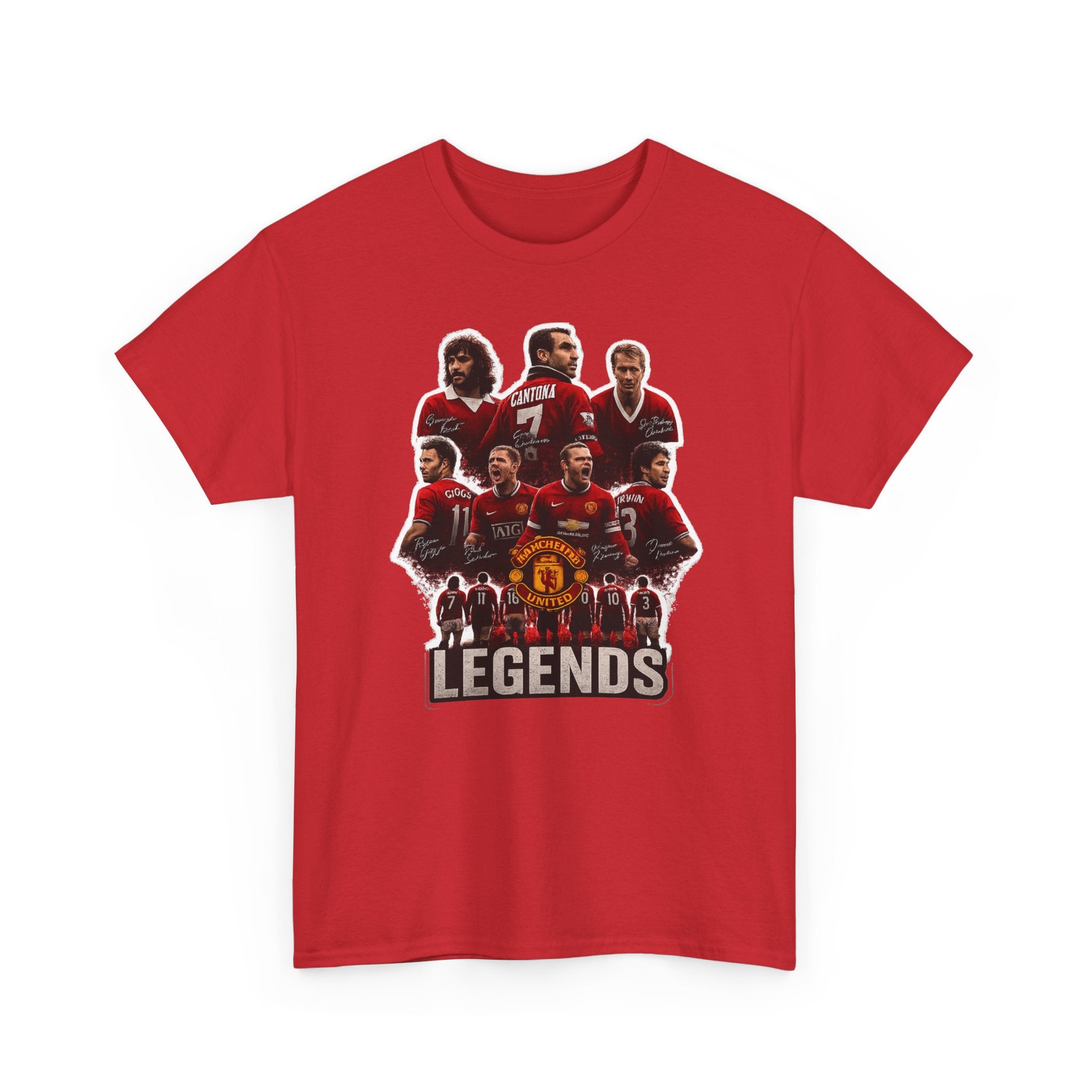 Manchester United Legends Football Team Tee — Retro Manchester United Players Graphic Shirt
