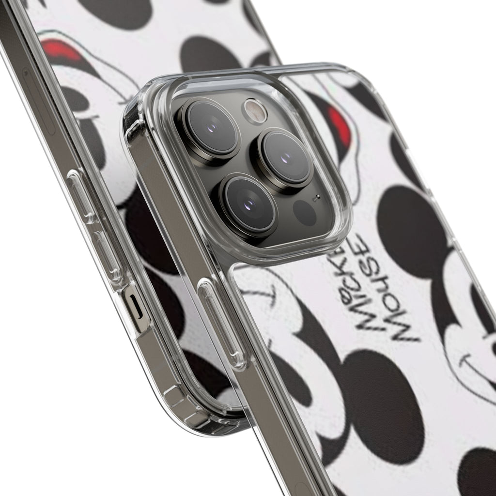 Mickey Mouse Clear Phone Case – Retro Cartoon Pattern Clear Case