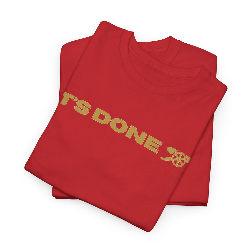 It's Done Arsenal Champions T-Shirt – Minimalist Gold Script Tee