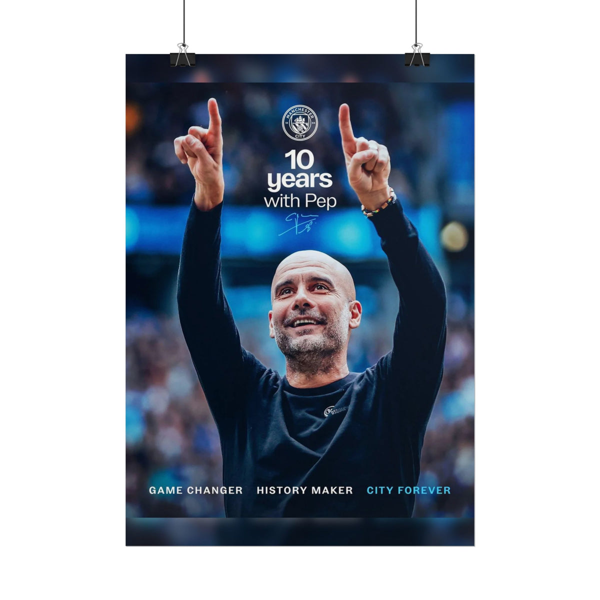 Manchester City Rolled Poster — "10 Years with Pep" Commemorative Sports Tribute