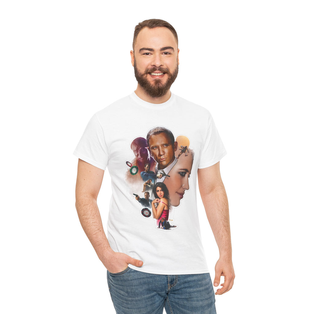 Jame Bond Movie Collage T‑Shirt — Vintage Film Noir Portrait Tee