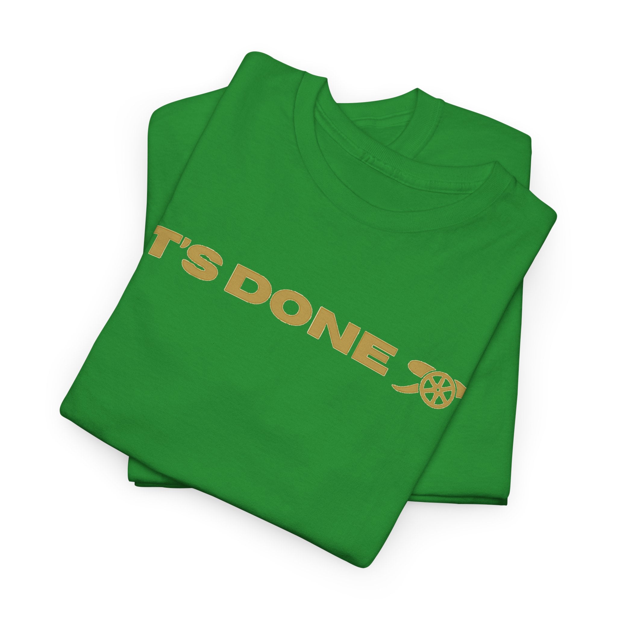 It's Done Arsenal Champions T-Shirt – Minimalist Gold Script Tee