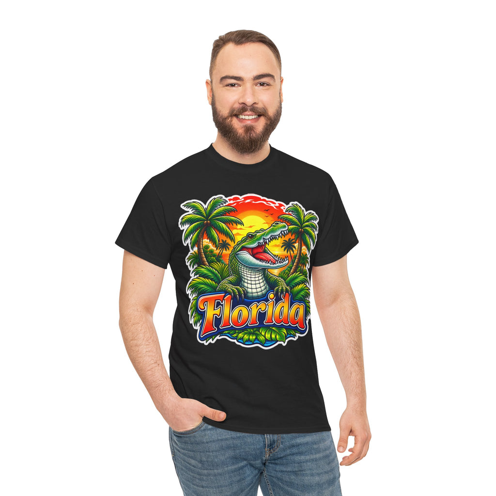 Florida Gator Sunset T-Shirt — Tropical Palm Beach Vacation Tee