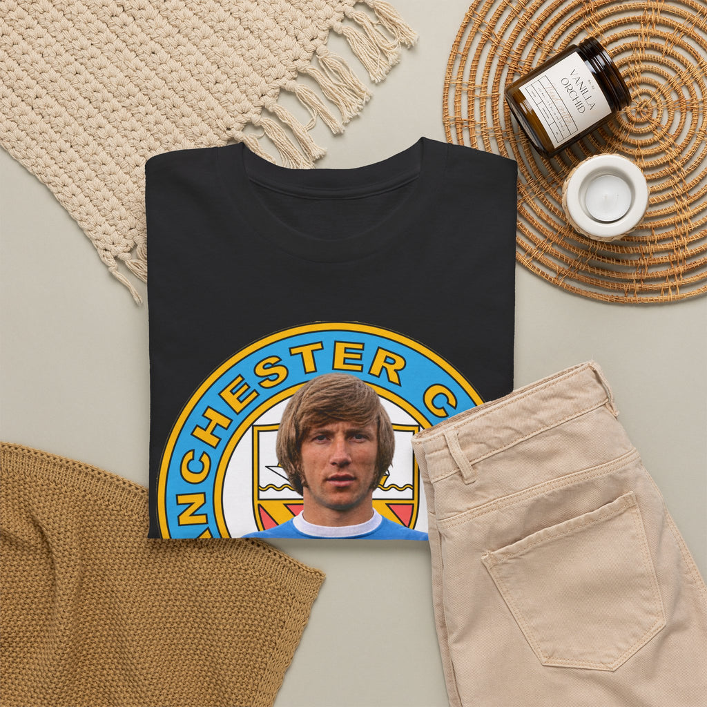 Colin Bell Manchester City Legend Cotton Tee — Retro Player Graphic