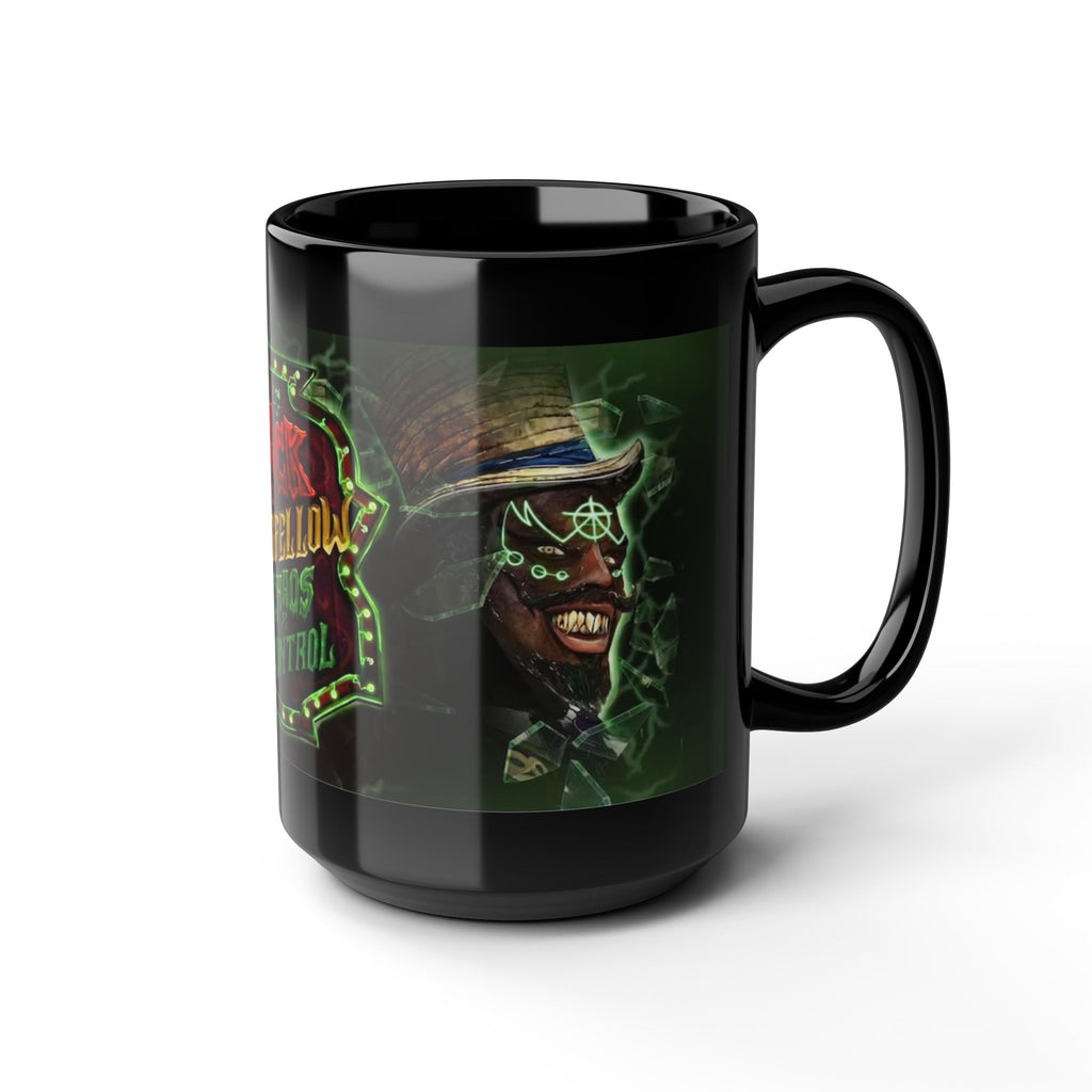 Black Ceramic Mug — 'Jack & Oddfellow Chaos Control' Horror Gamer Coffee Cup
