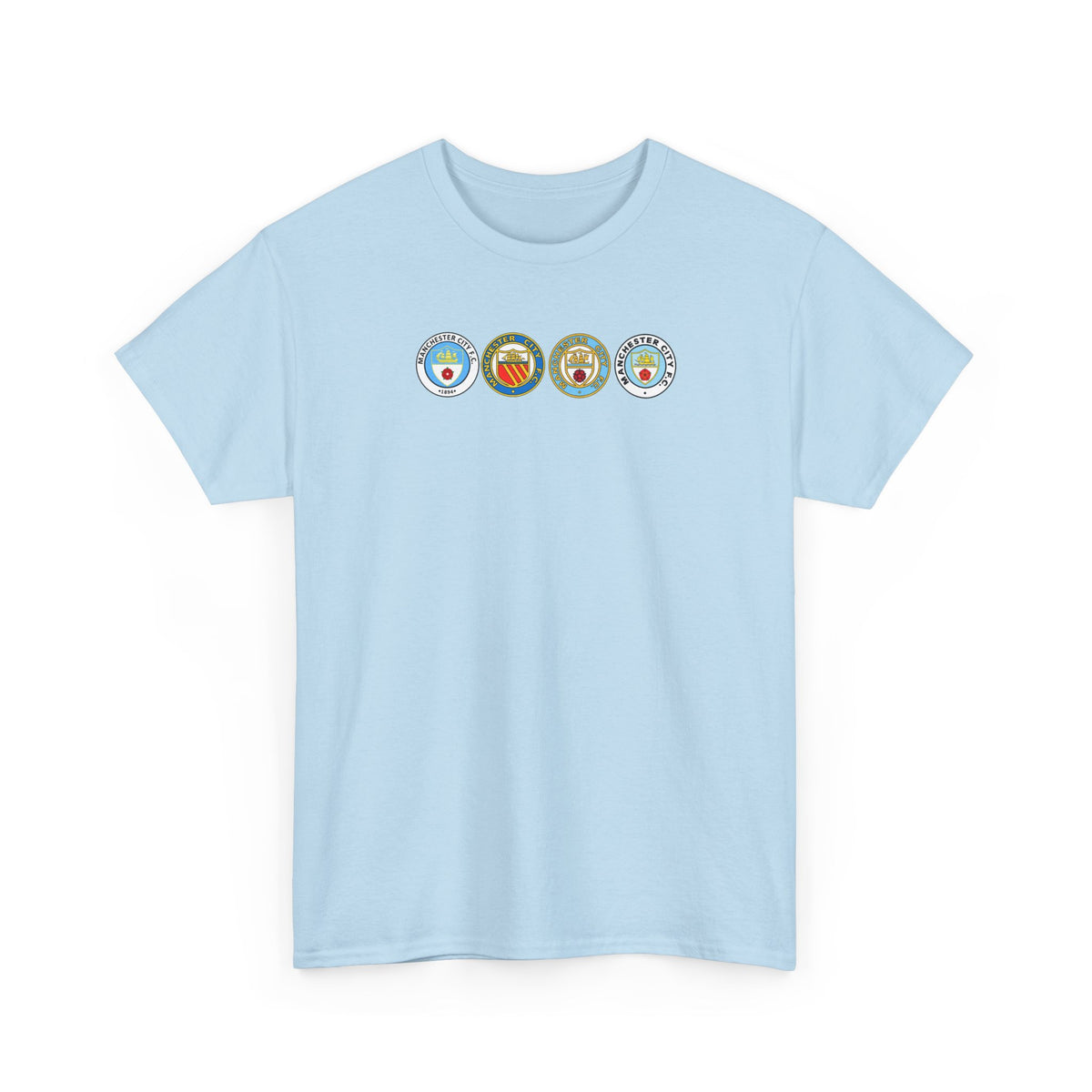Man City Retro Crest Inspired Cotton T-Shirt