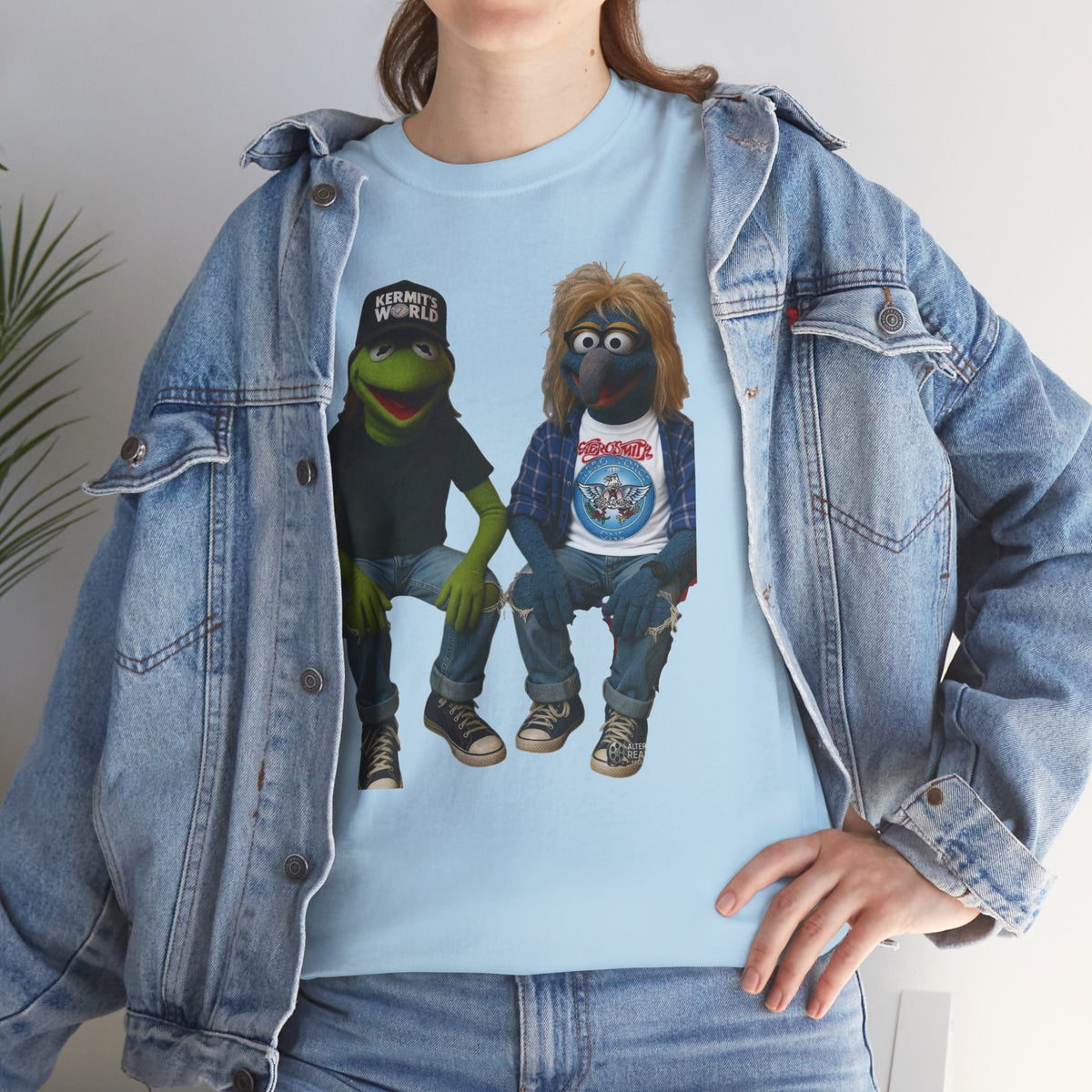 Kermit & Gonzo Waynes World Inspired Character Graphic T-Shirt