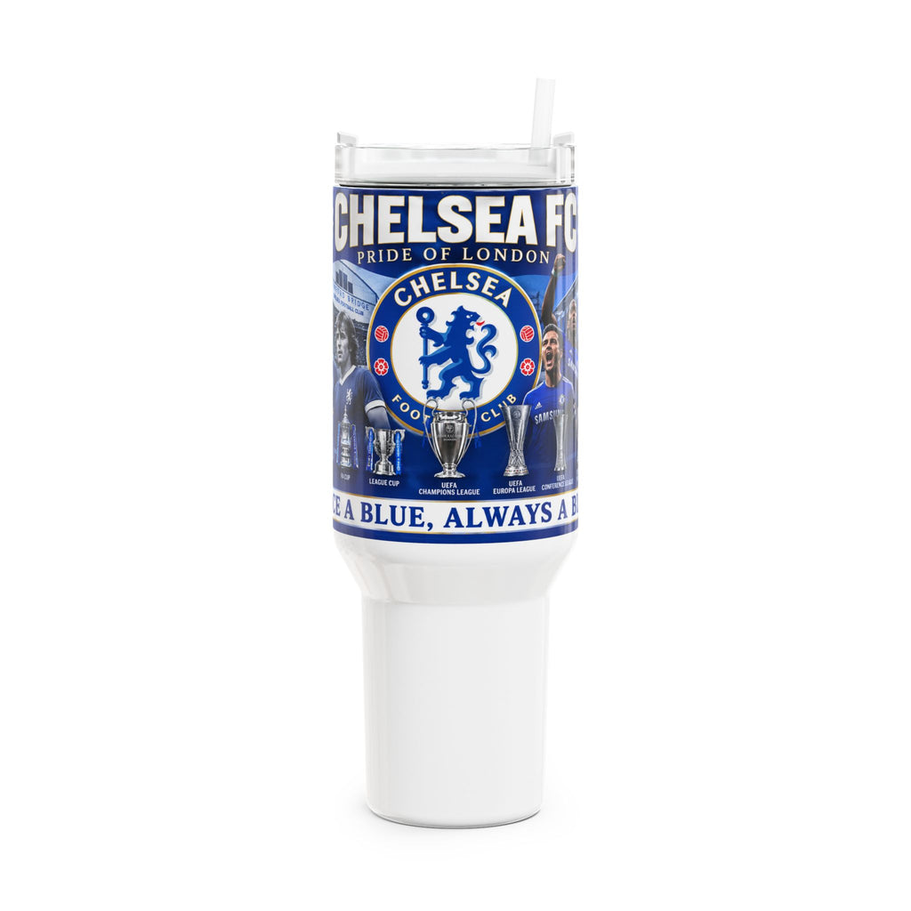 Chelsea FC 40oz Travel Tumbler — Once A Blue, Always A Blue Stadium Mug