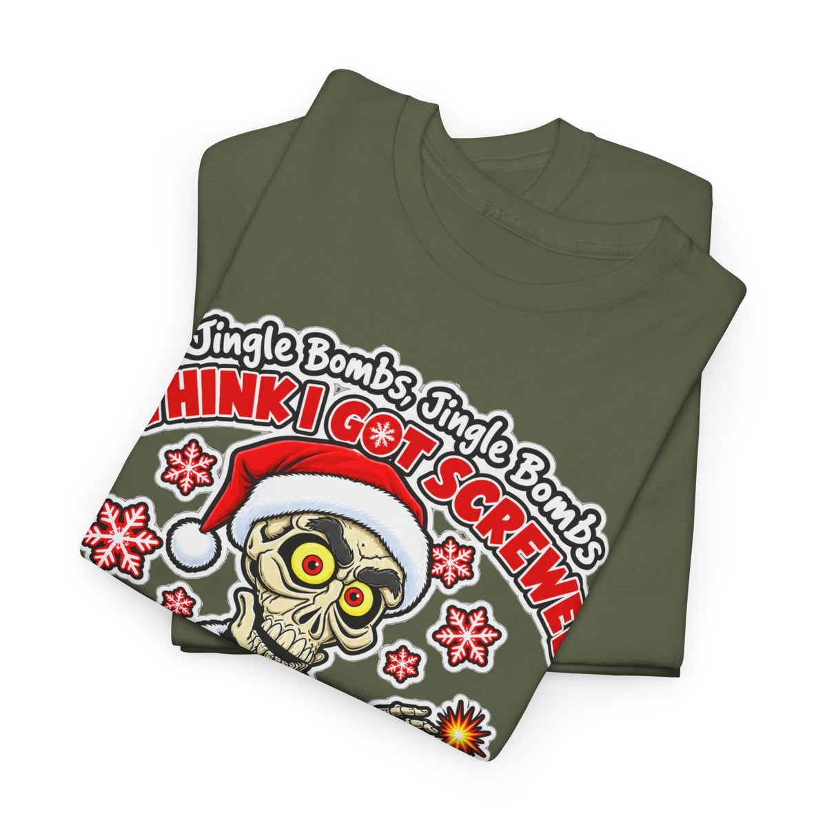 Santa Skull Christmas T-Shirt — "I Think I Got Screwed" Dark Holiday Tee