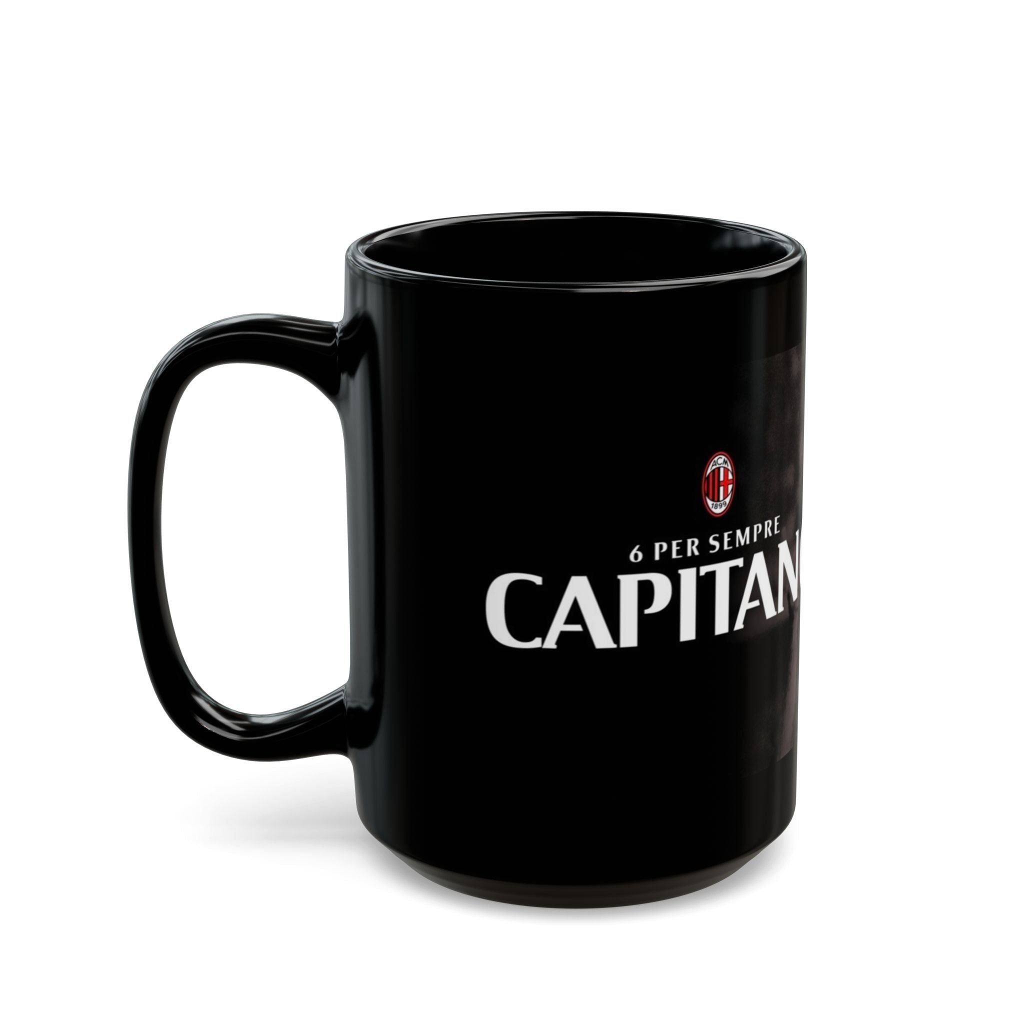 Franco Baresi AC Milan Tribute Black Mug – Vintage Trophy Celebration (11oz/15oz)