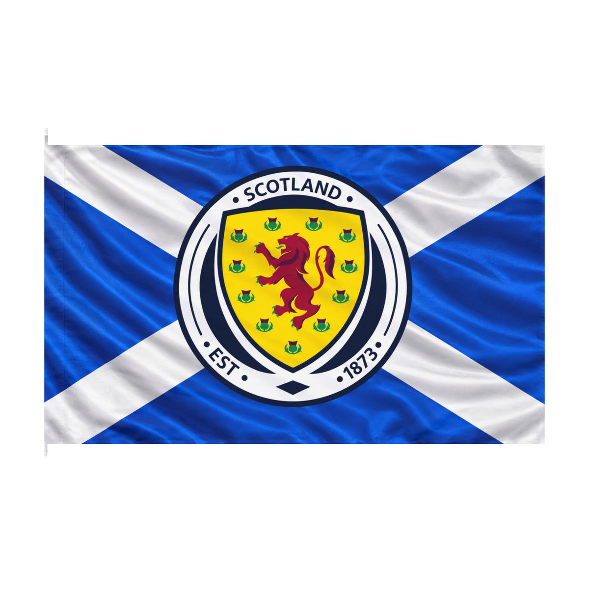 Scotland Double-Sided Flag with Crest – Scottish Saltire Banner (Est. 1873)