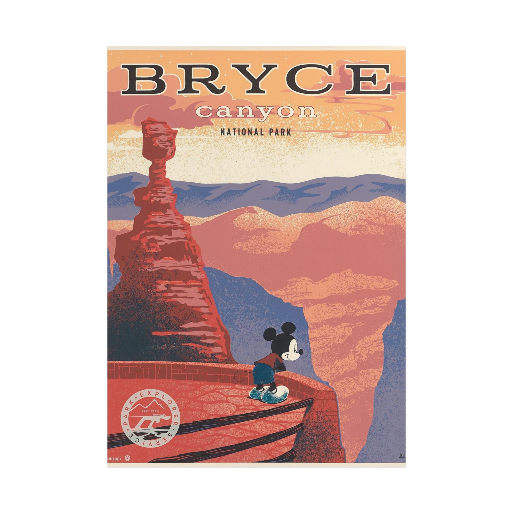 Bryce Canyon National Park Retro Travel Poster — Rolled Poster