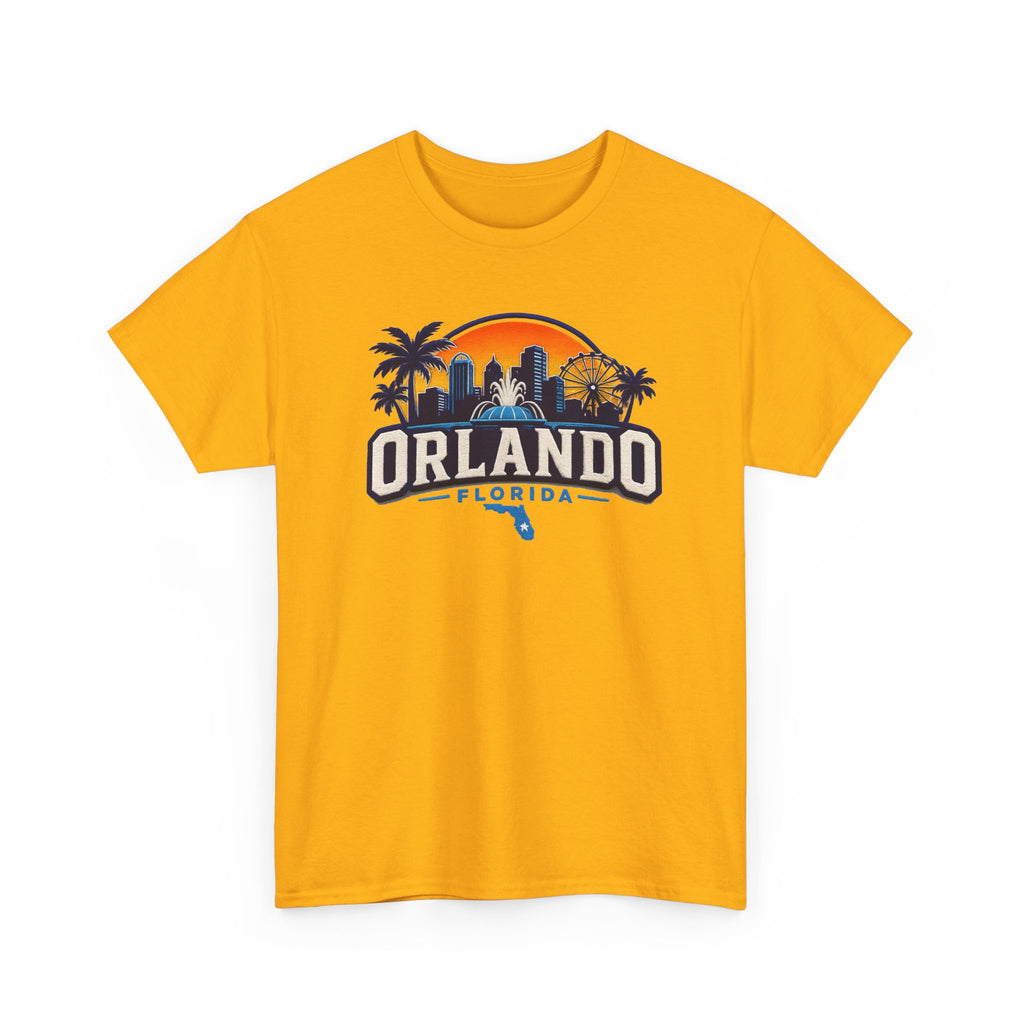 Orlando Florida Sunset T-Shirt — Retro Skyline & Palm Tree Vacation Tee