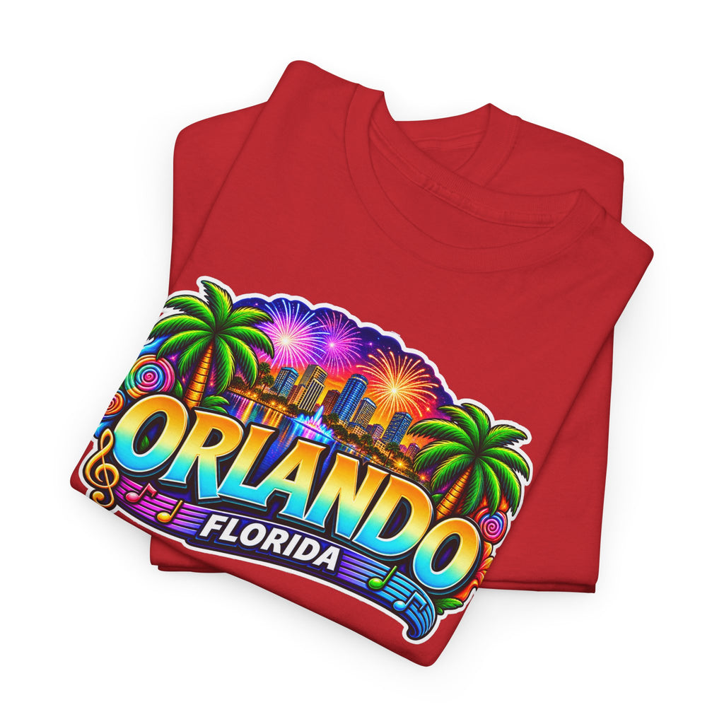 Orlando Florida Retro Sunset Palm Cotton T-Shirt