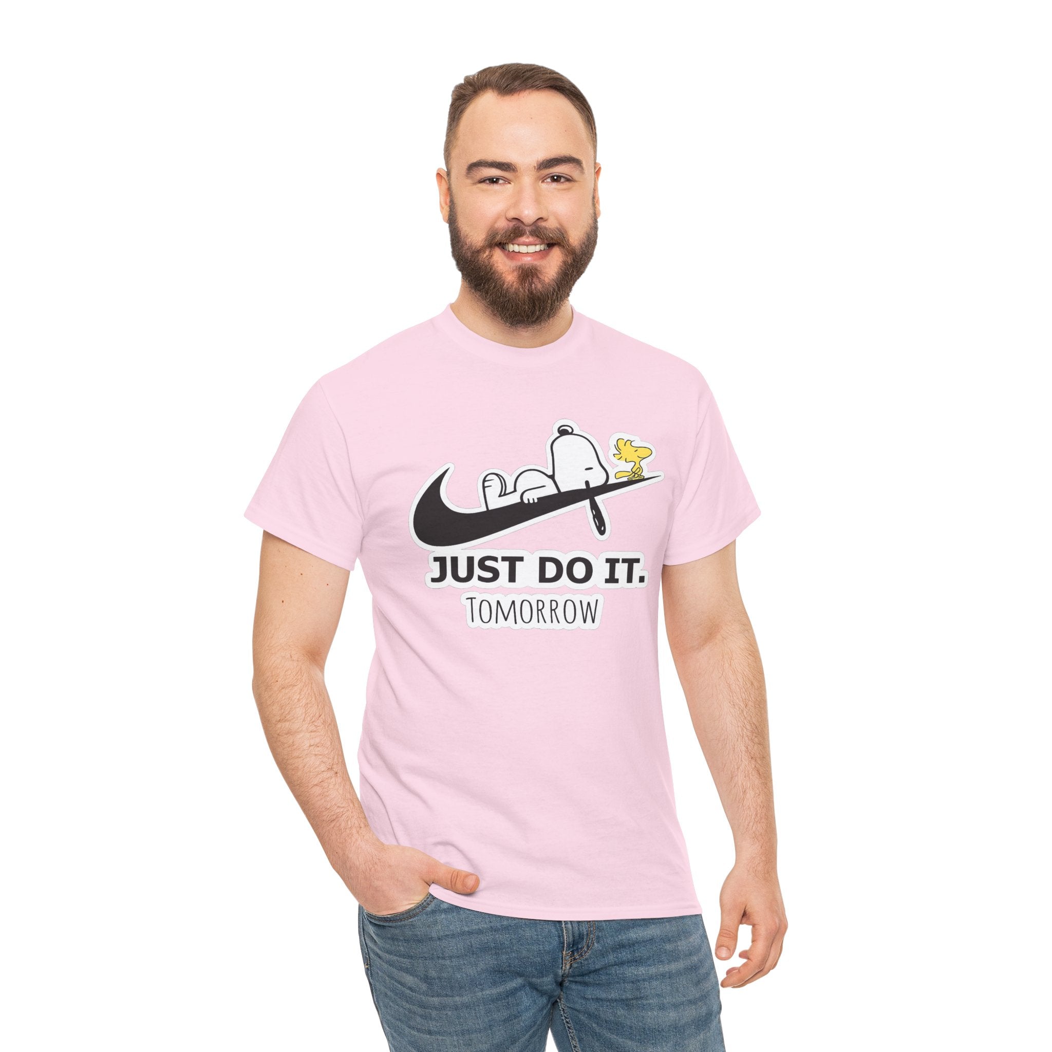 Snoopy "Just Do It Tomorrow" Graphic Cotton T-Shirt