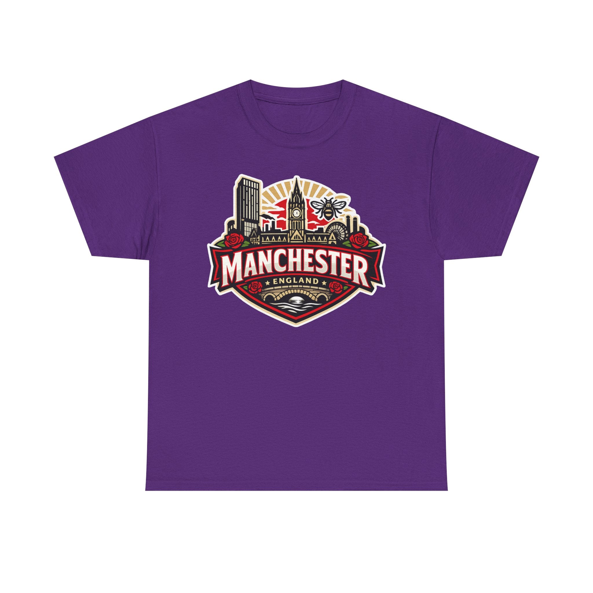 Manchester England Skyline T-Shirt — Vintage City Crest Tee