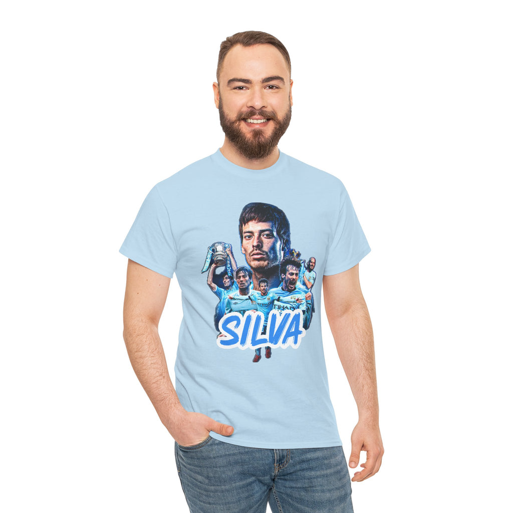 David Silva Manchester City Soccer Tee — Classic Player Portrait Football Shirt
