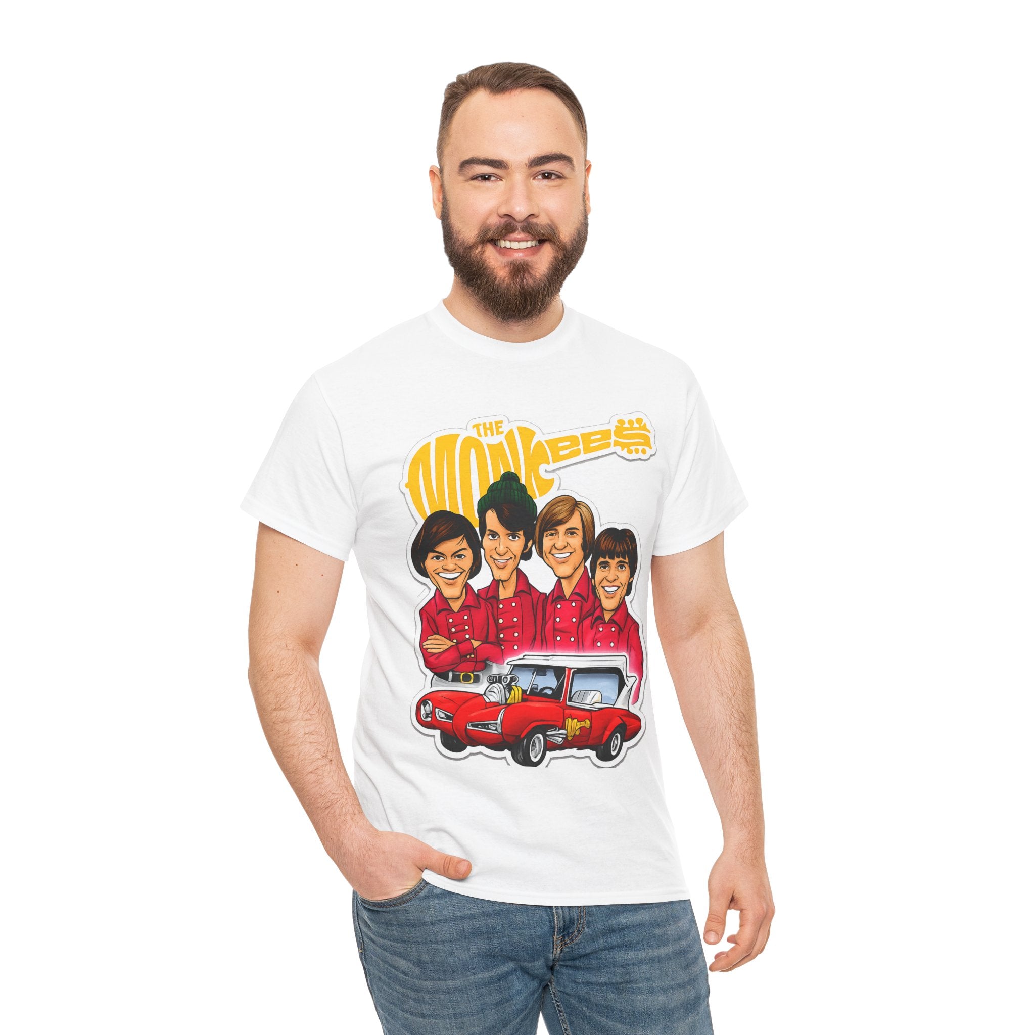 The Monkees Retro Band Tee — Colorful Car Cartoon Graphic