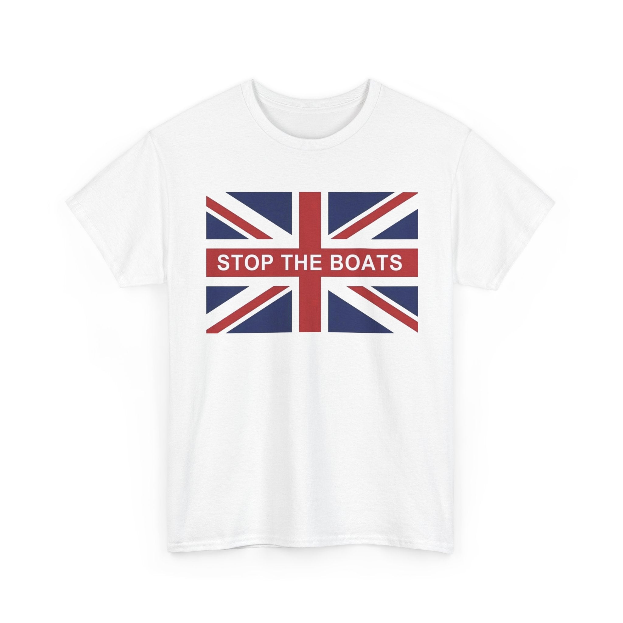 Union Jack "Stop The Boats" Political Statement Tee / T-Shirt