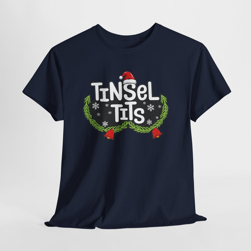 T-Shirt — "Tinsel Tits" Funny Christmas Wreath Holiday Tee