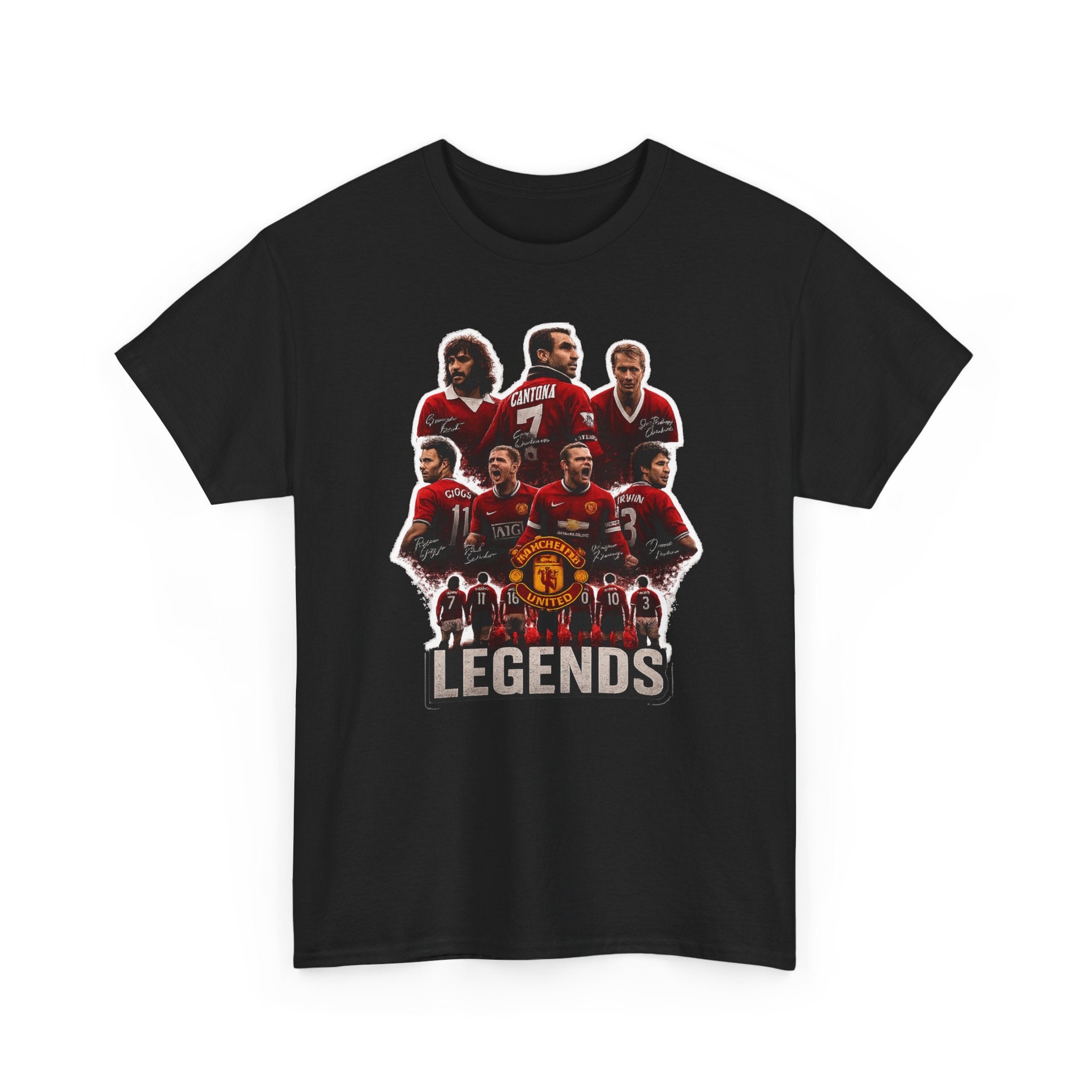 Manchester United Legends Football Team Tee — Retro Manchester United Players Graphic Shirt