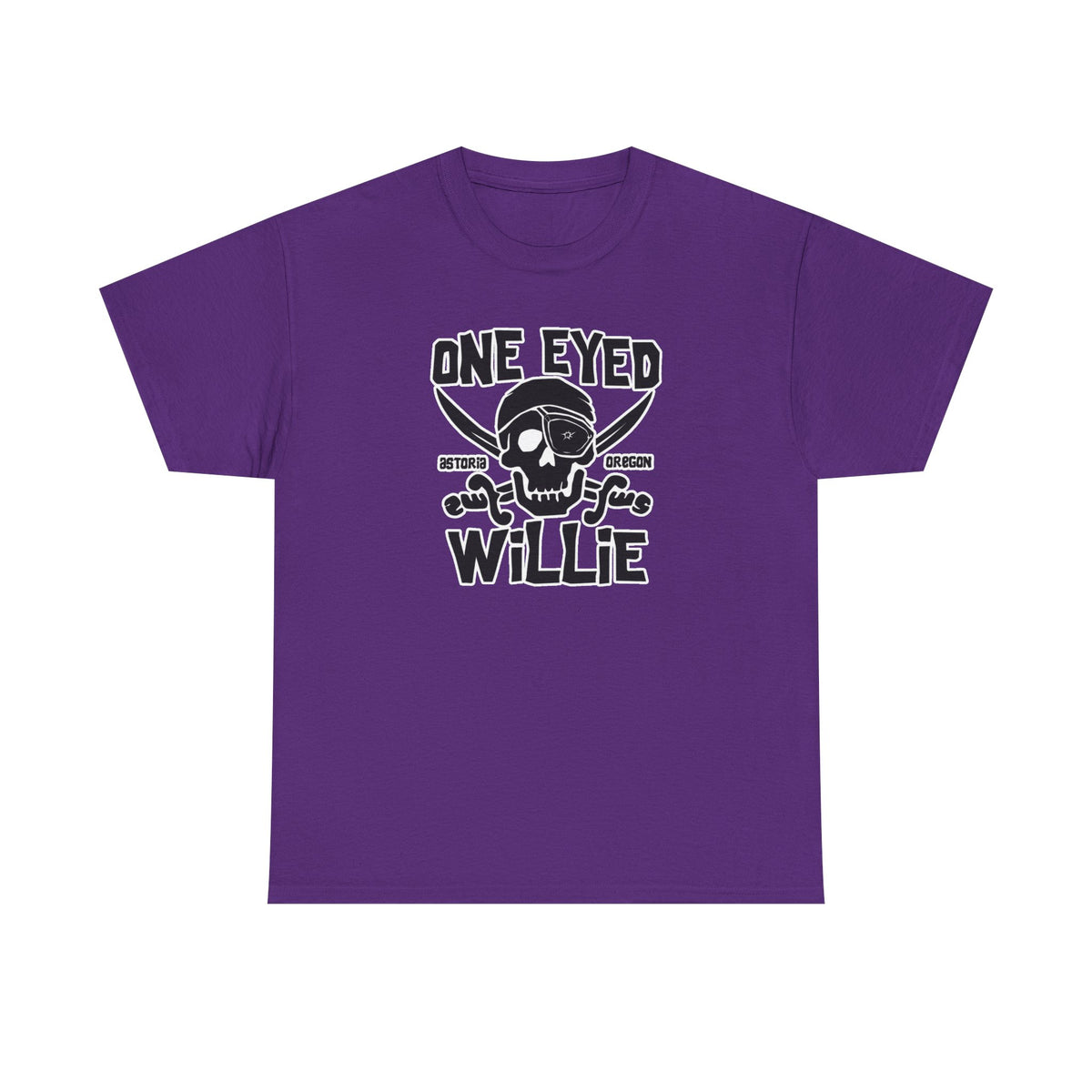 One Eyed Willie Pirate Skull Tee — Retro Nautical Adventure Graphic Shirt