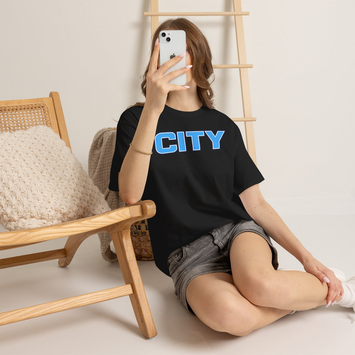 CITY Graphic Tee — Retro Man City Inspired Blue Block Letter T-Shirt