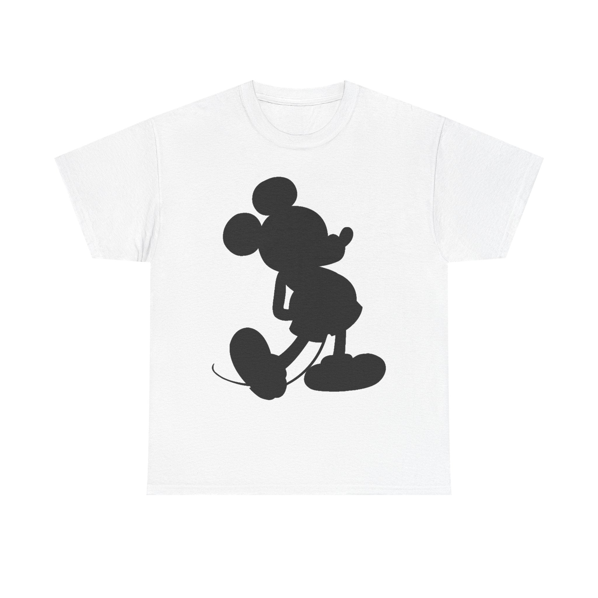 Mickey Mouse Silhouette Graphic Tee — Retro Cartoon Shadow T-Shirt