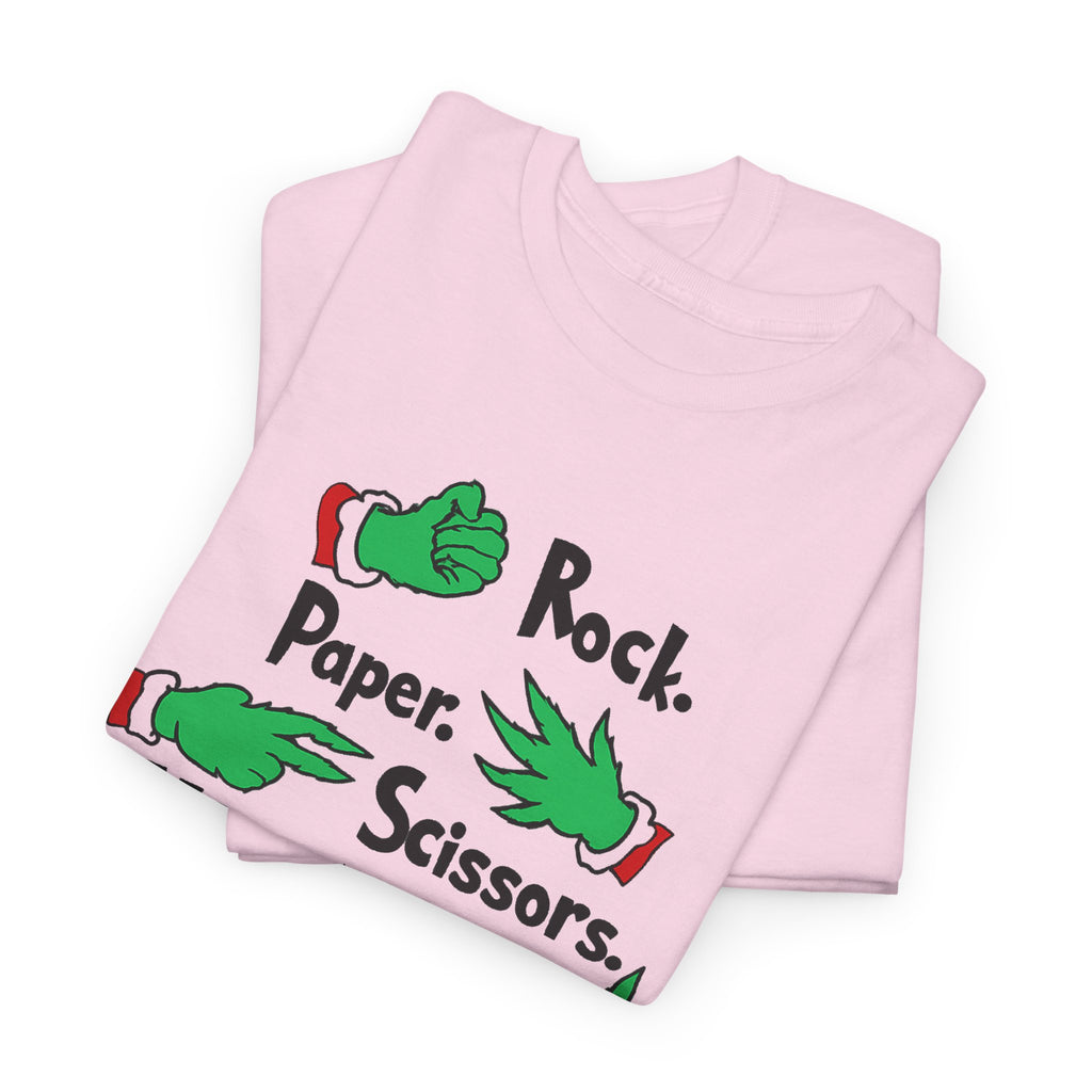 Funny Holiday Tee — "Rock. Paper. Scissors. Throat Punch! I Win" Graphic T-Shirt