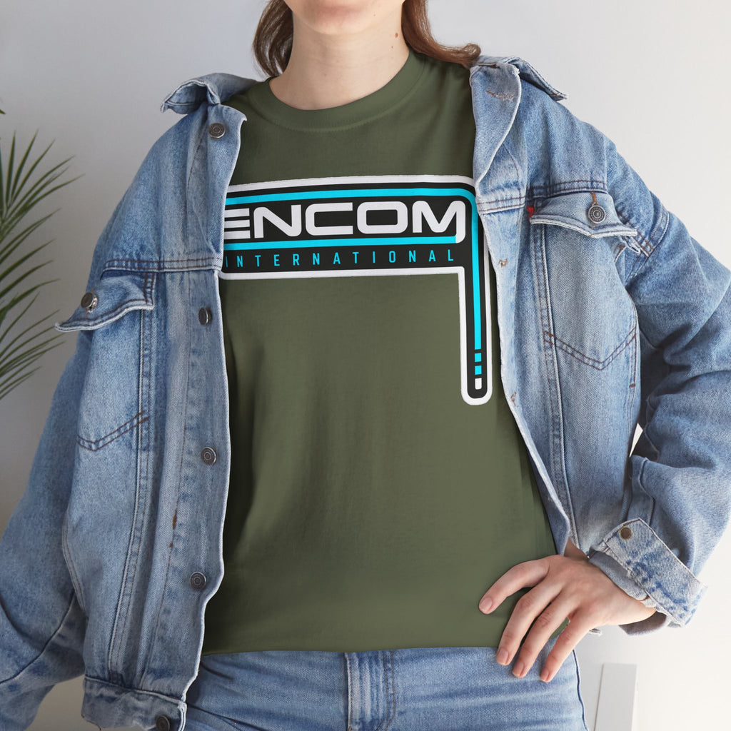 ENCOM International Logo Cotton T-Shirt — Retro Tech Gaming Tee