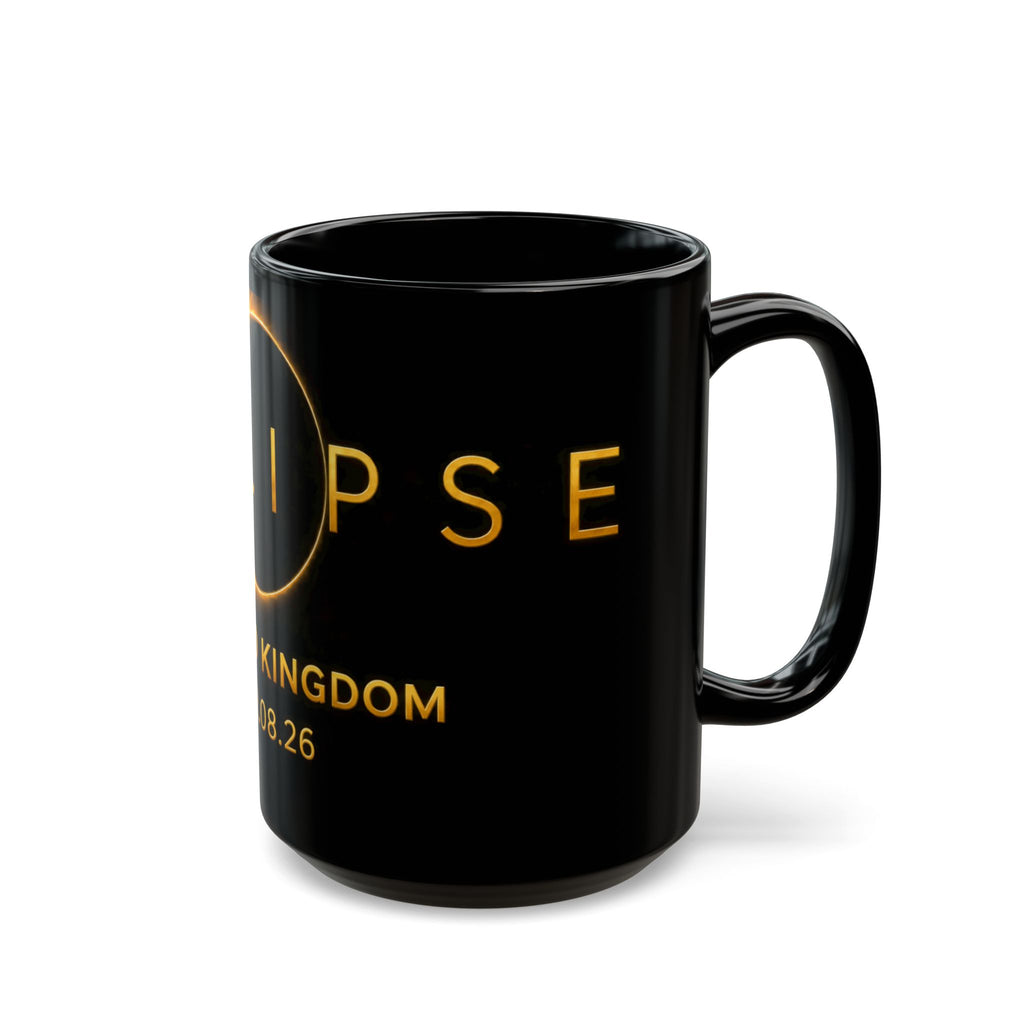 Eclipse 2026 Souvenir Mug — United Kingdom 12.08.26 Black Ceramic