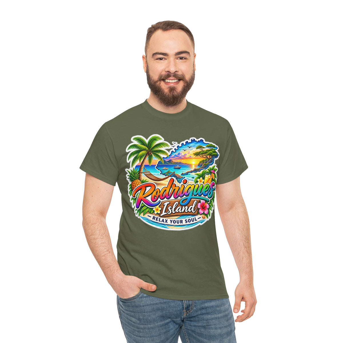 Rodrigues Island Tropical Tee — "Relax Your Soul" Beach Vacation T-Shirt