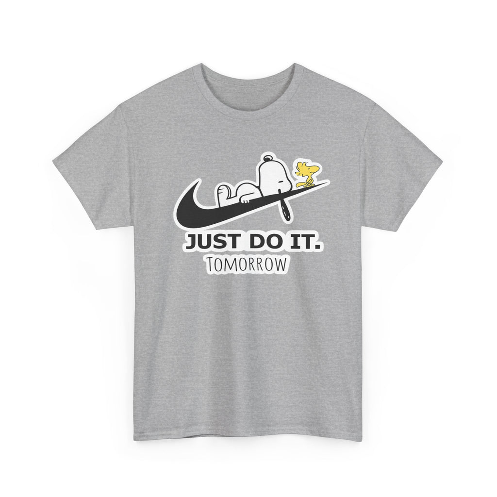 Snoopy "Just Do It Tomorrow" Graphic Cotton T-Shirt