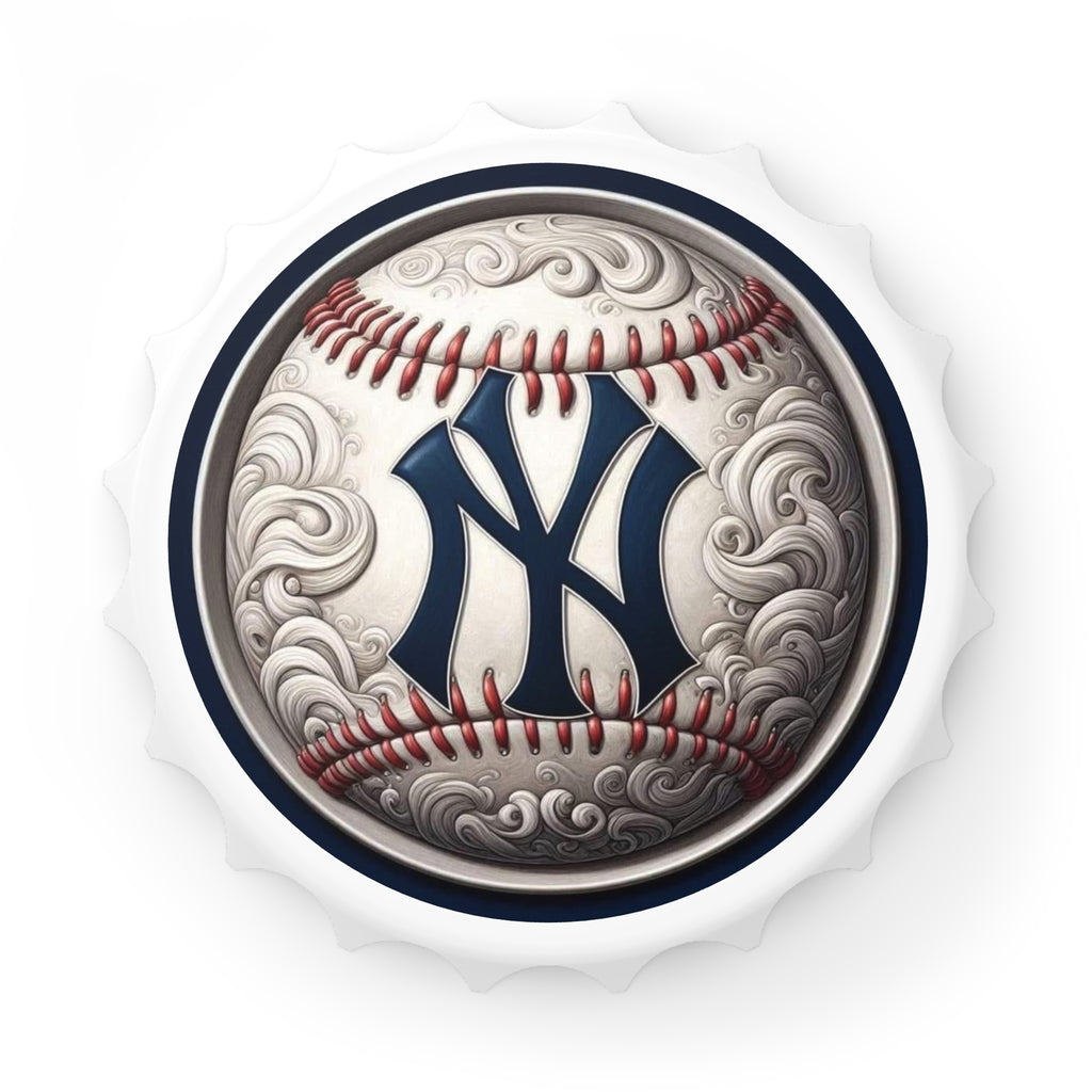 New York Yankees Baseball Bottle Opener — MLB Team Logo Cap-Style Opener