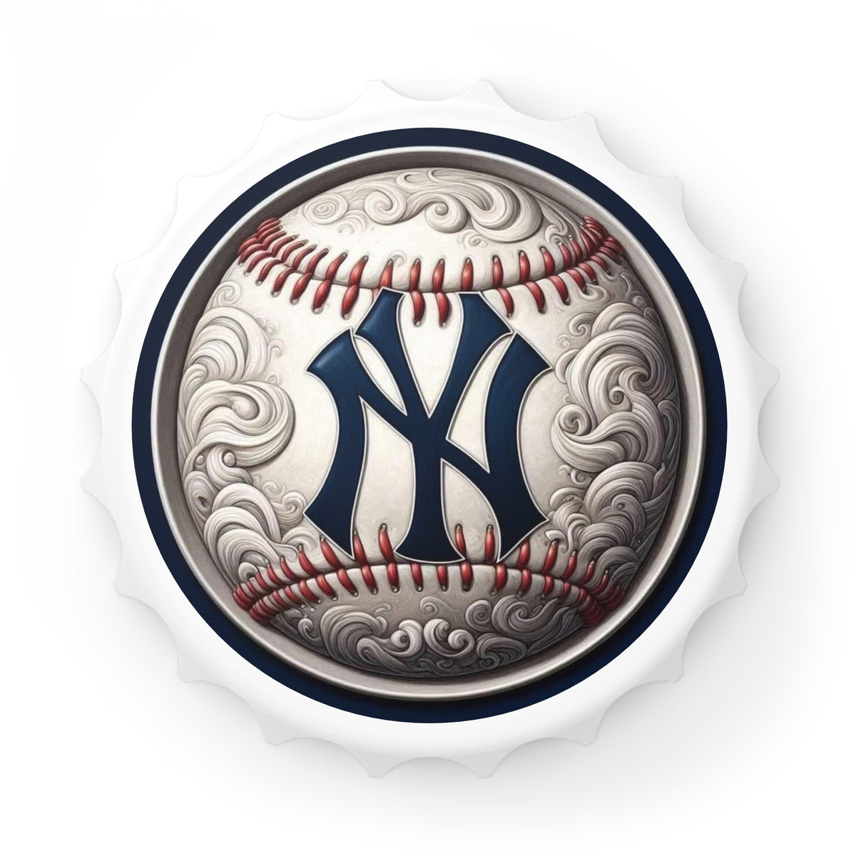 New York Yankees Baseball Bottle Opener — MLB Team Logo Cap-Style Opener