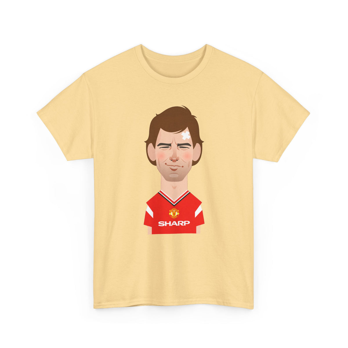 Bryan Robson Manchester United Legend Portrait Cotton T-Shirt