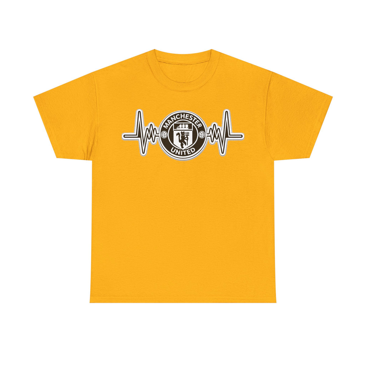 Manchester United Inspired Heartbeat T‑Shirt — Football Fan Pulse Tee