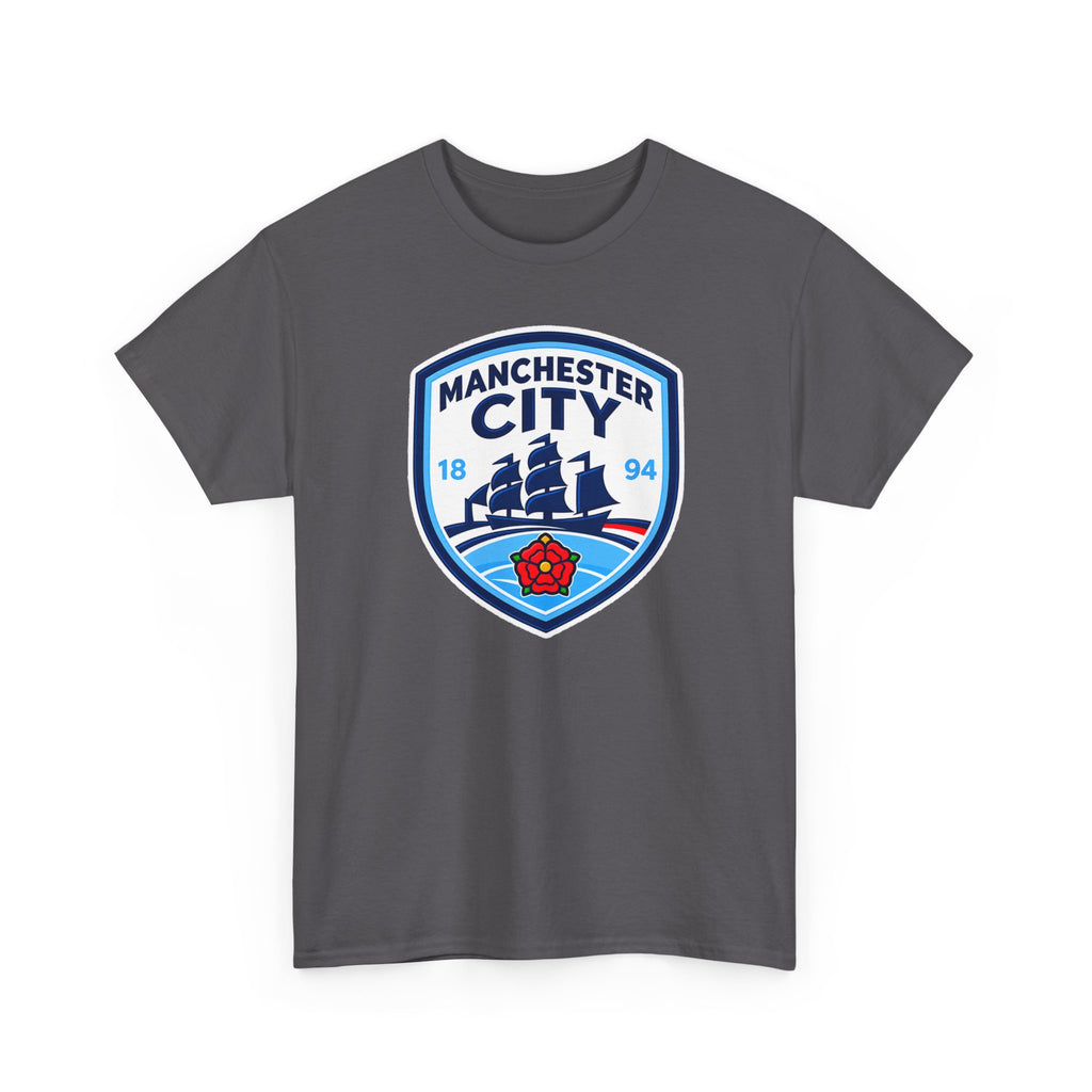 Manchester City Inspired Crest Cotton T-Shirt
