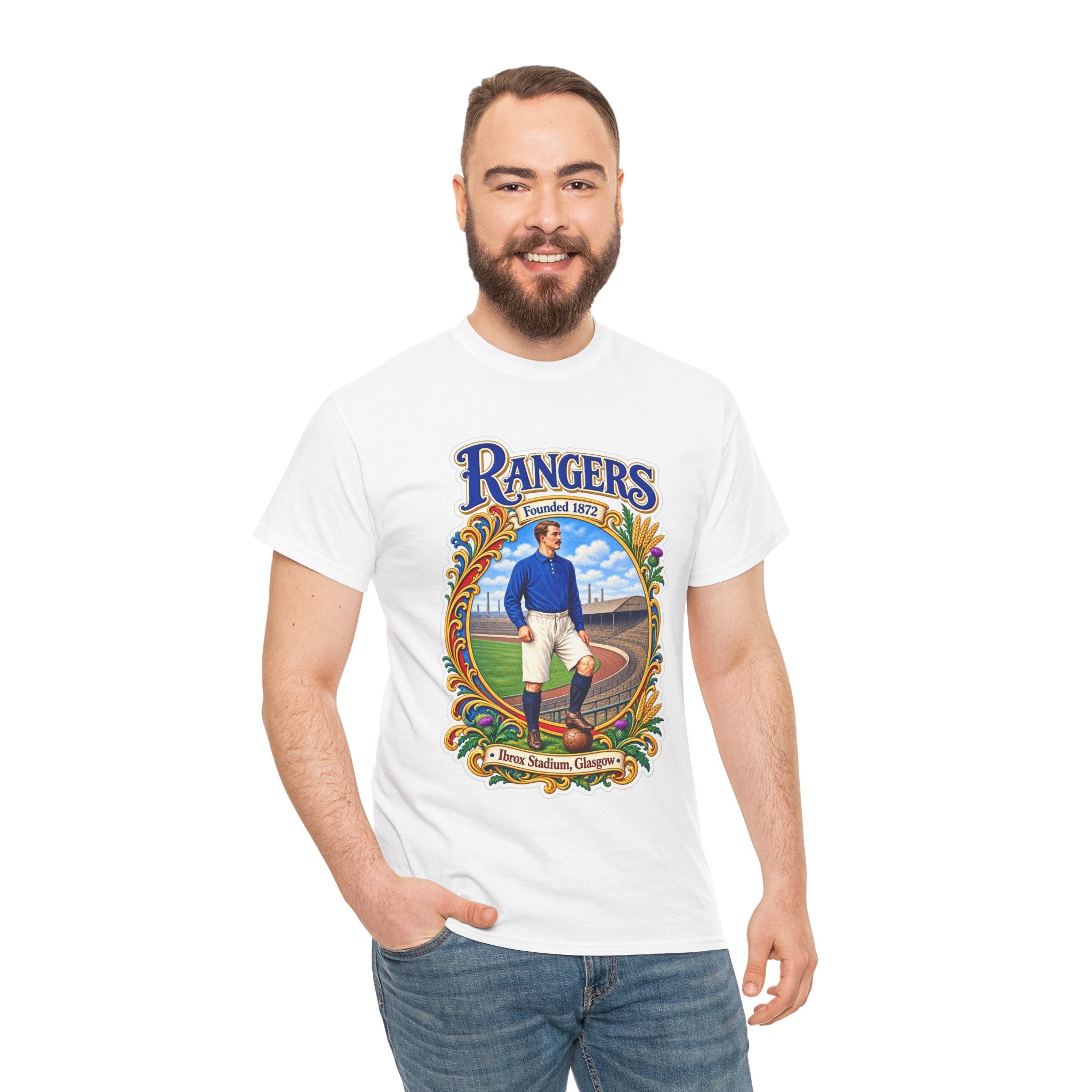 Rangers Retro Player Field Graphic Cotton T-Shirt