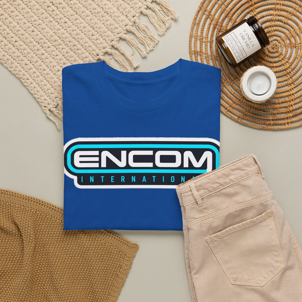 ENCOM International Logo Cotton T-Shirt — Retro Tech Gaming Tee