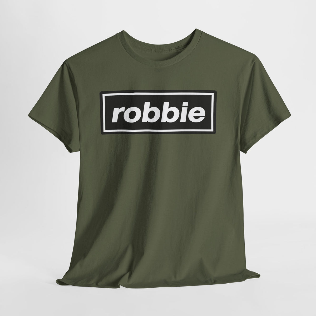 Robbie Inspired Cotton T-Shirt — Minimal Black Box Logo T-Shirt