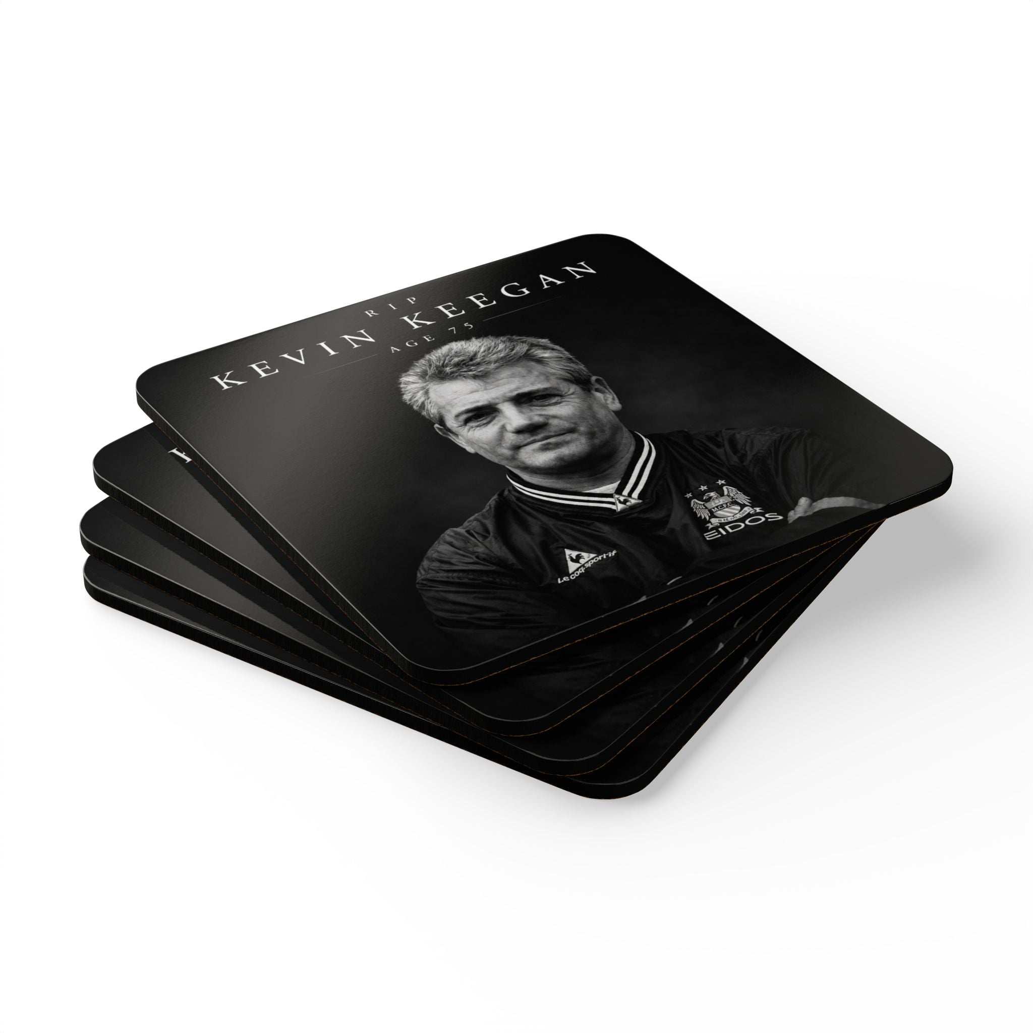 Kevin Keegan Memorial Cork Coaster Set – RIP Kevin Keegan Age 75