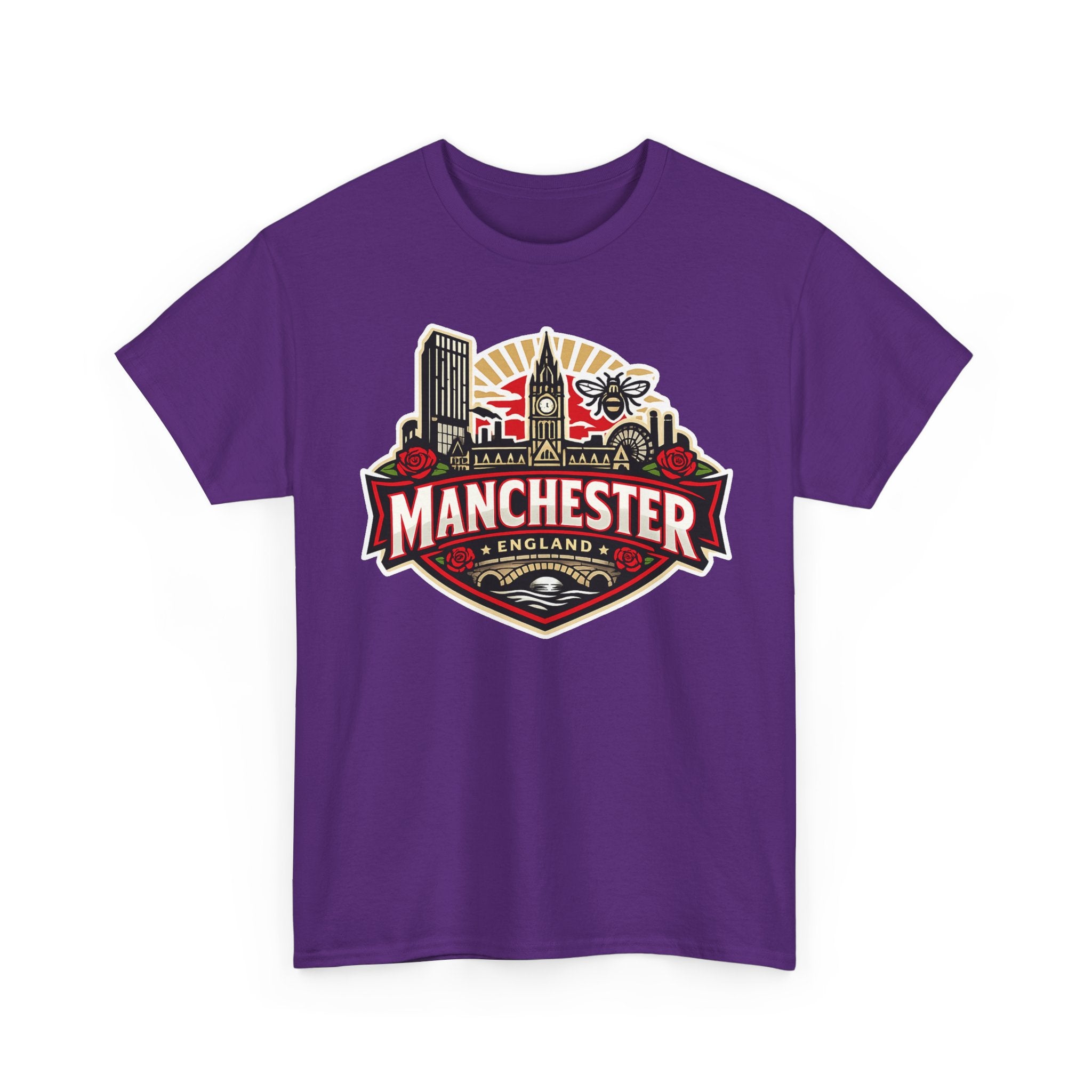 Manchester England Skyline T-Shirt — Vintage City Crest Tee