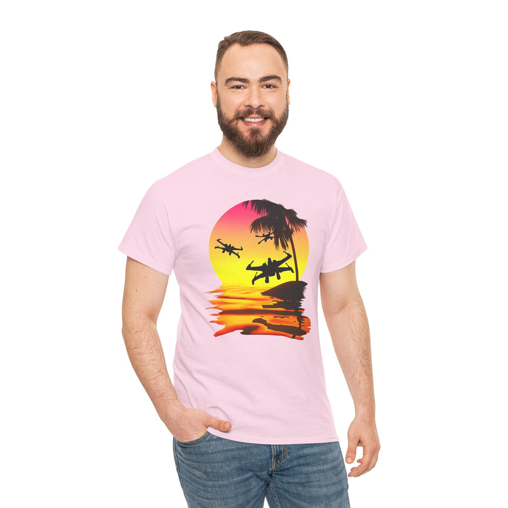 Star Wars X-Ring Sunset Beach Plane T-Shirt