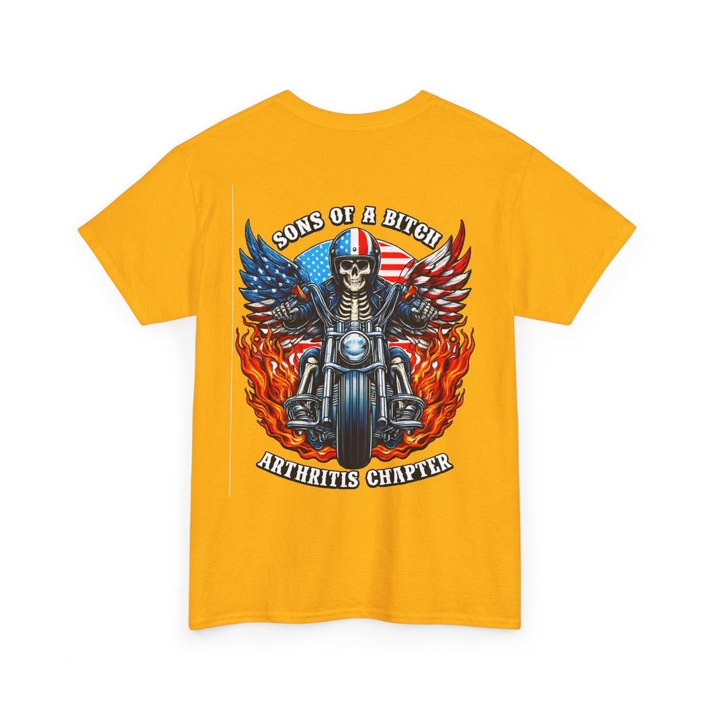 Motorcycle Skull Tee — "Sons of a B***h" Patriotic Biker Shirt