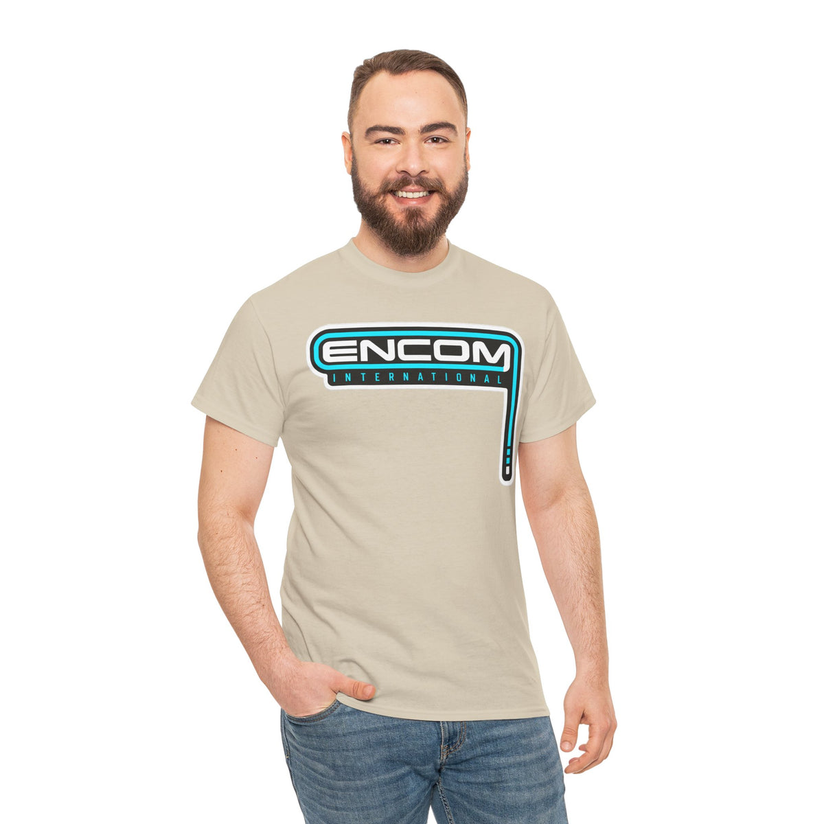 ENCOM International Logo Cotton T-Shirt — Retro Tech Gaming Tee